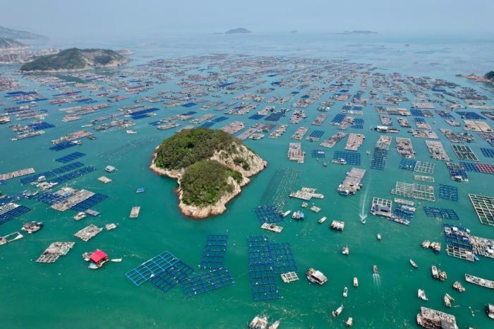 航拍福建連江“海上牧場”