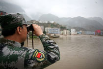 舟曲災區:白龍江將再迎洪峰過境